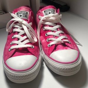 Hot pink tie dye converse